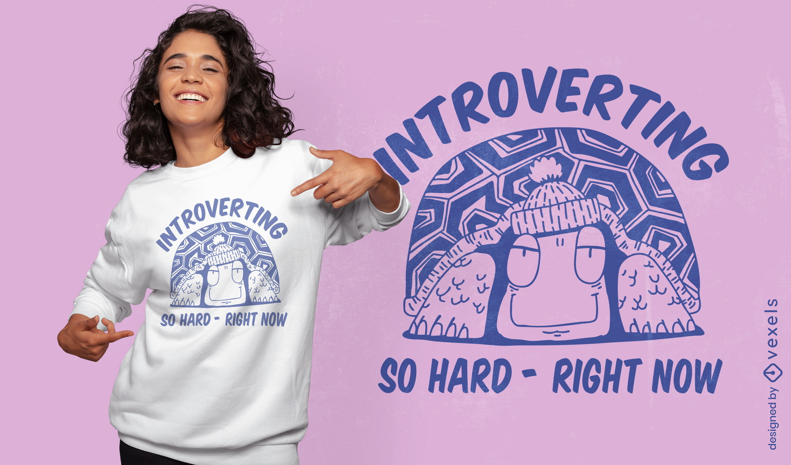 Diseño de camiseta introvertida