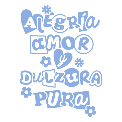 Alegria amor e doçura pura design Desenho PNG