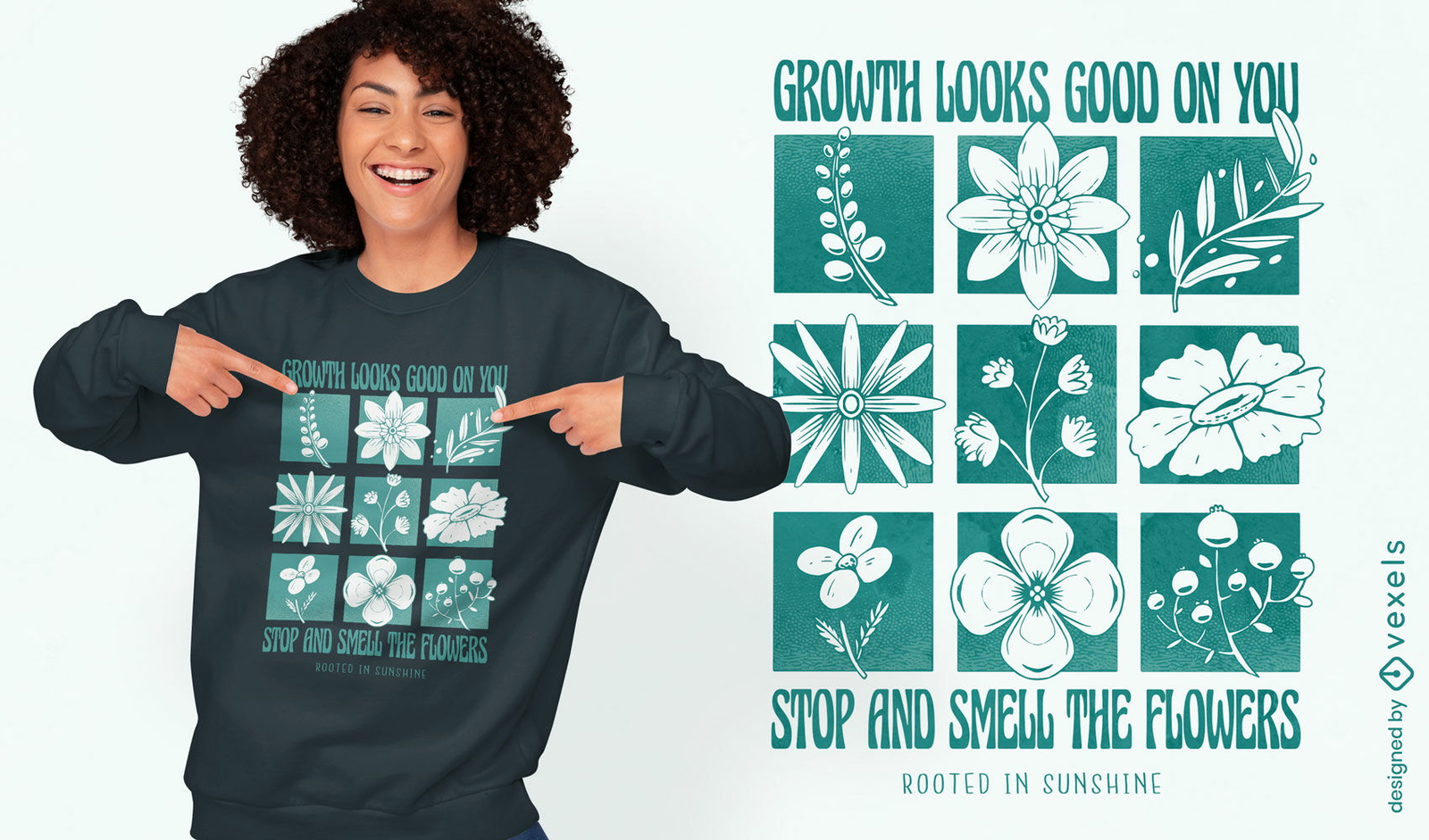 Growth elements floral t-shirt design