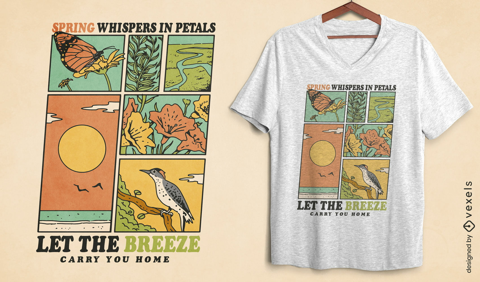 Spring whispers t-shirt design