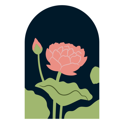 Desenho de flor rosa com folhas verdes Desenho PNG