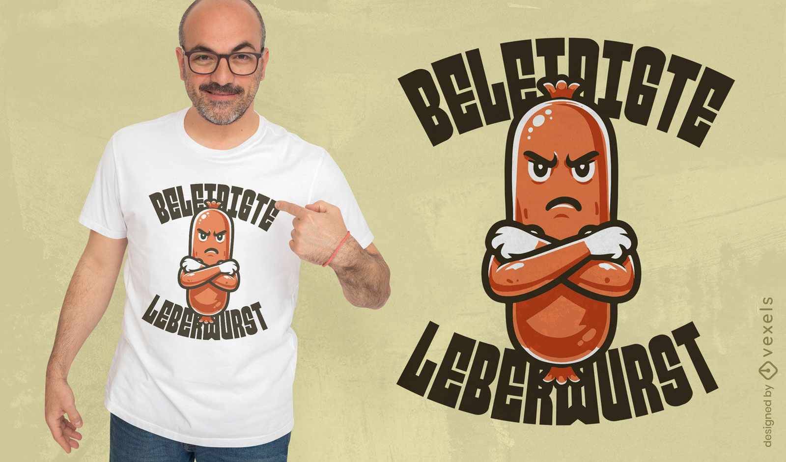 Beleidigtes Wurst-T-Shirt-Design