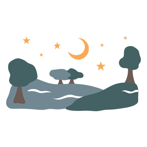 Diseño de paisaje nocturno Diseño PNG