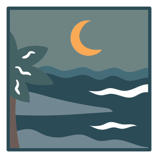 Moonlit night t-shirt design PNG Design