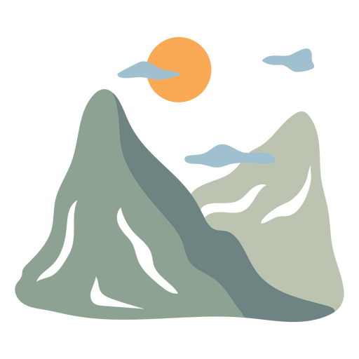  Berglandschaft mit Sonnenuntergang  PNG-Design