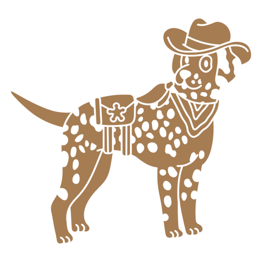 Cute dalmatian dog wearing a cowboy hat design PNG Design