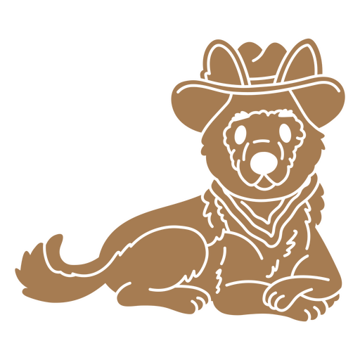 Cute dog wearing a cowboy hat design PNG Design