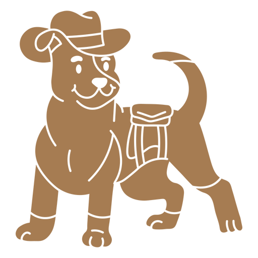 Cute dog wearing a hat and carrying a backpack PNG Design