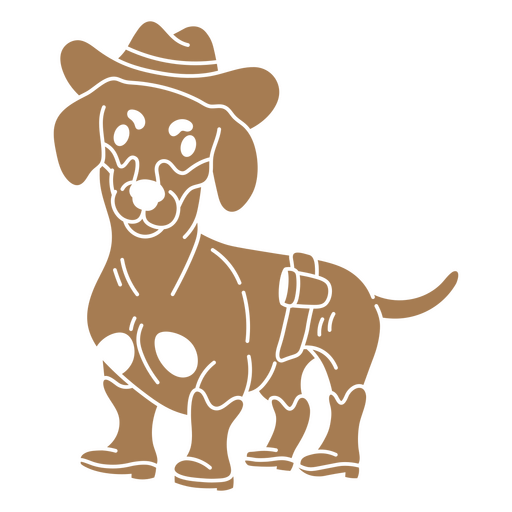 Cute dog in cowboy hat design PNG Design