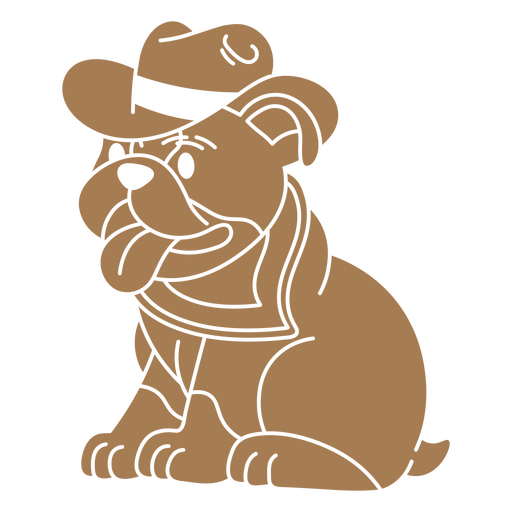 Bulldog wearing a hat and bow tie design PNG Design