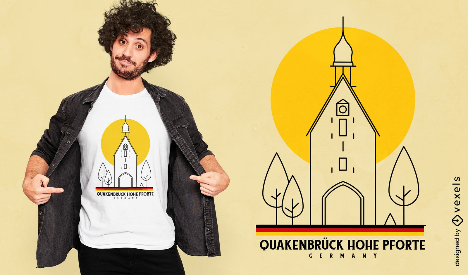 Design de camiseta do edifício histórico Quakenbrück Alemanha