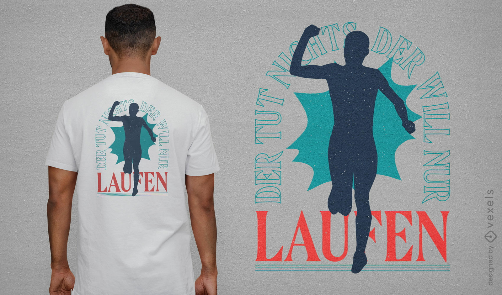 German running victory t-shirt design