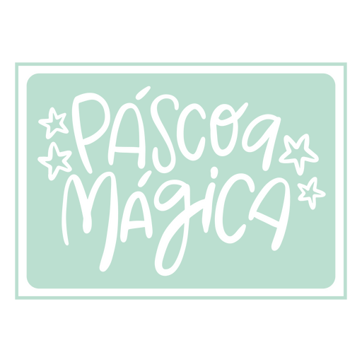 Pascoa magica design with stars and cursive writing PNG Design