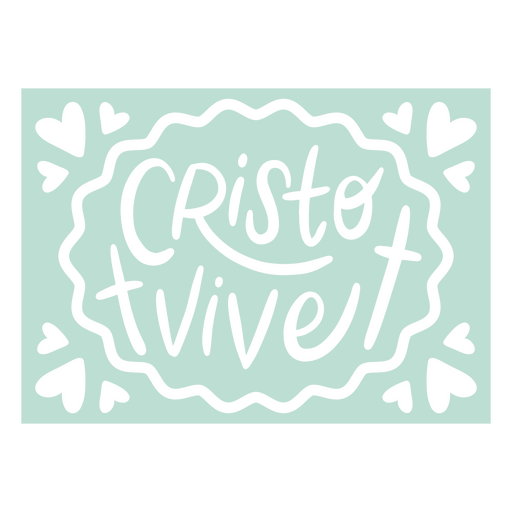 Cristo vive design verde Desenho PNG