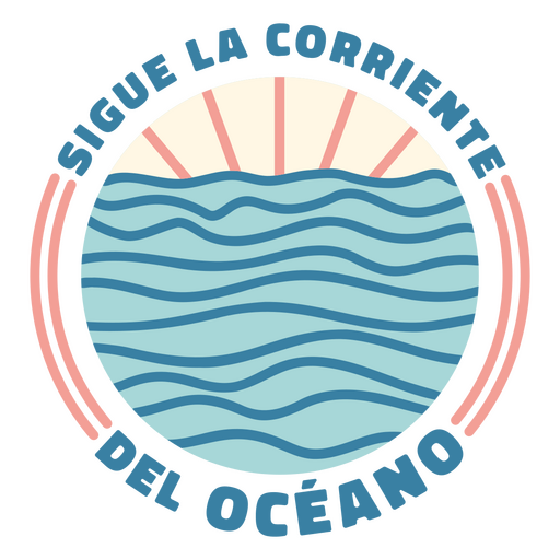 Sigue la corriente del oceano design PNG Design