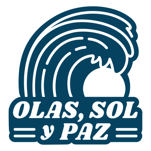 Olas, sol y paz design espanhol Desenho PNG