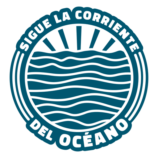 Sigue la corriente del oceano cut out design PNG Design