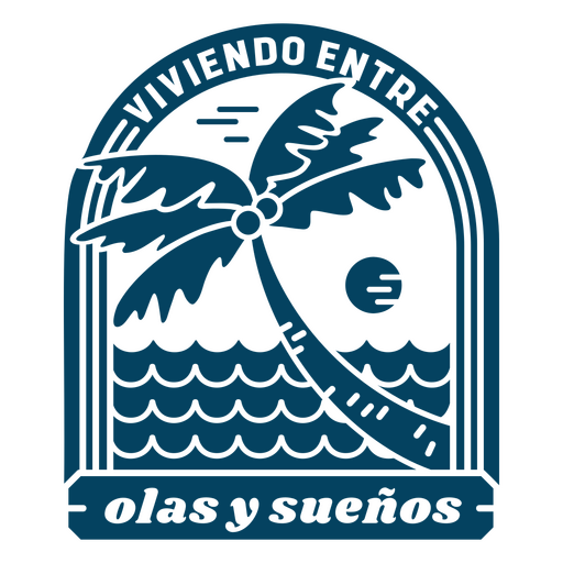 Vivendo entre olas y sueños design PNG Design