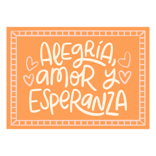 Alegria, amor e esperança design Desenho PNG