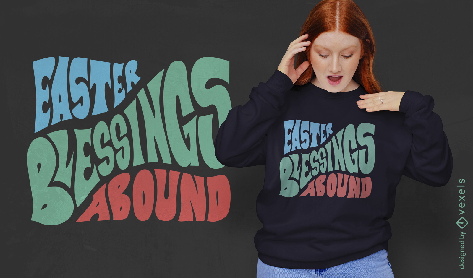 Easter blessings groovy t-shirt design