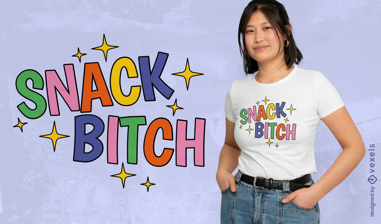 Colorful snack bitch t-shirt design