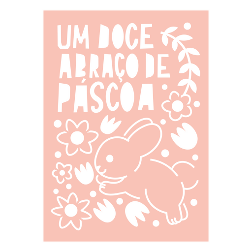 Ilustração fofa de coelhinho da Páscoa com elementos florais Desenho PNG