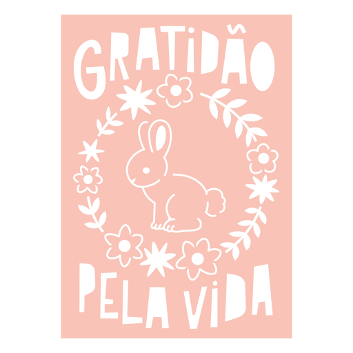 Cita divertida de gratitud con ilustración de un conejito Diseño PNG