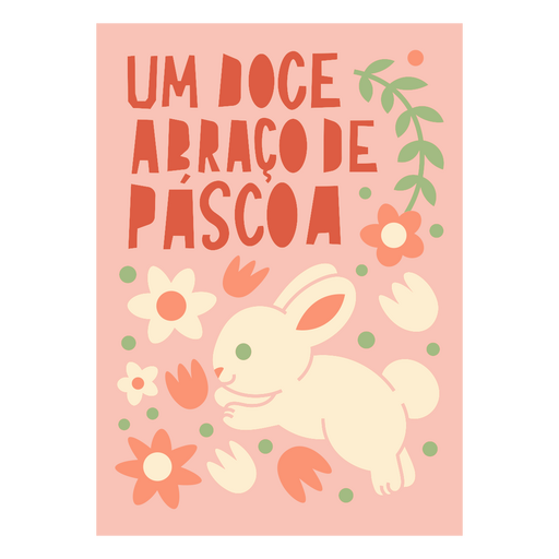 Ilustração fofa de coelhinho da Páscoa e flor Desenho PNG