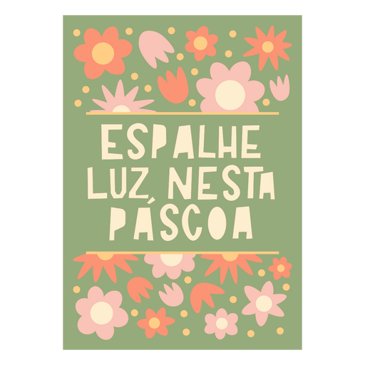 Playful floral easter quote design PNG Design