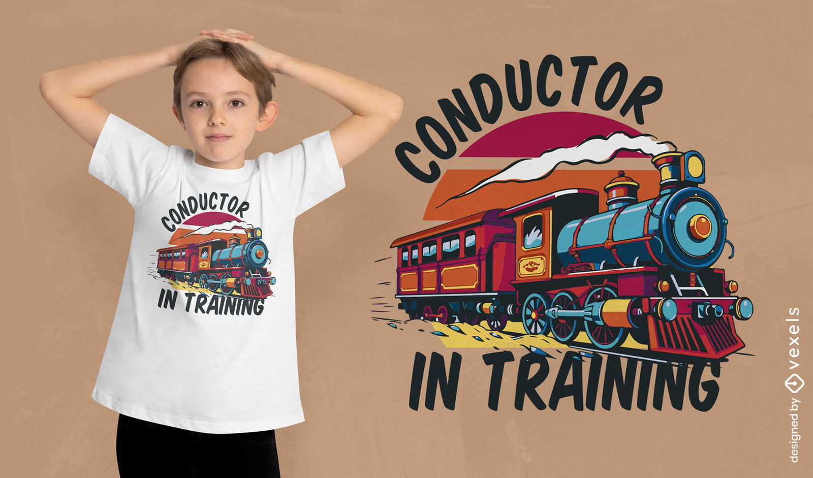 Conductor in training train t-shirt design