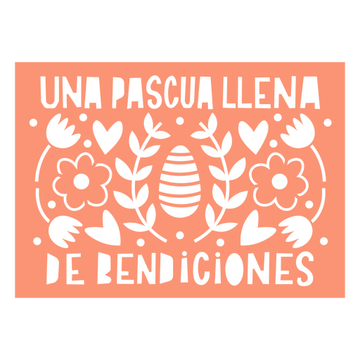 Design encantador de bênçãos de Páscoa com elementos florais Desenho PNG