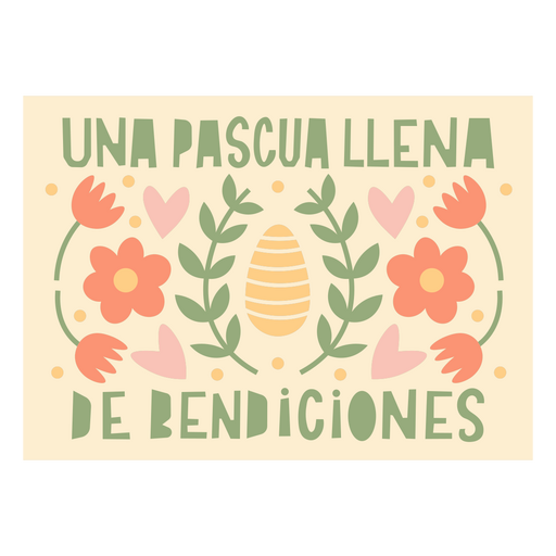 Design colorido de bênçãos de Páscoa com elementos florais Desenho PNG