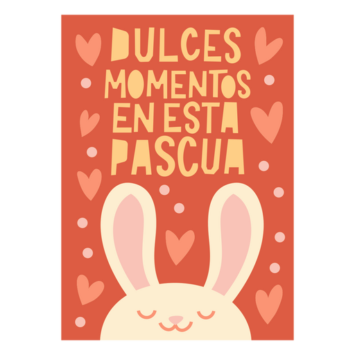 Cute easter bunny illustration with heartfelt message PNG Design