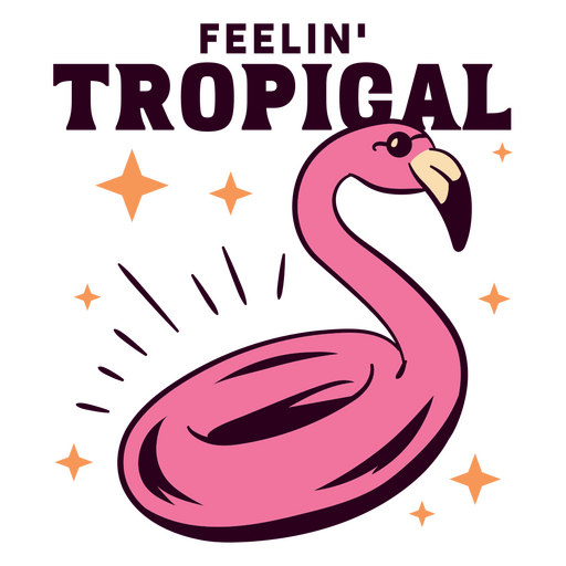 Design gráfico lúdico de flamingo tropical Desenho PNG