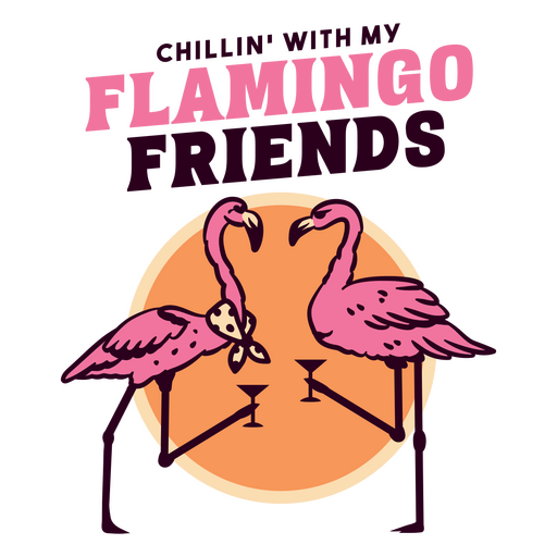 Design de ilustração de amigos flamingos divertidos Desenho PNG