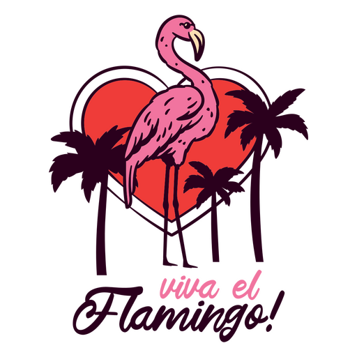 Playful flamingo love design PNG Design