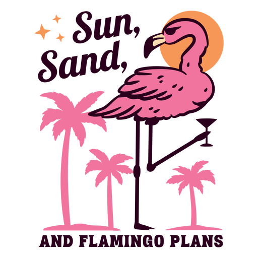 Design de citação de verão de flamingo brincalhão Desenho PNG