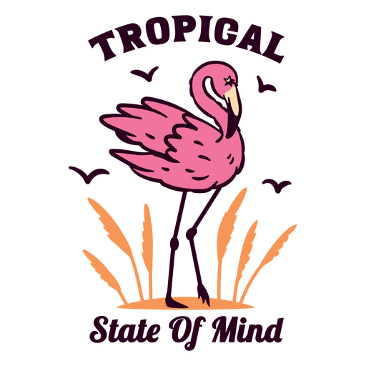 Design de flamingo tropical para uma vibe lúdica Desenho PNG