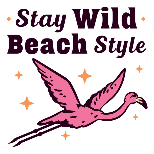 Playful flamingo beach style design PNG Design