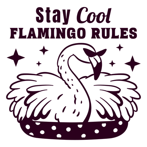 Design divertido com tema de flamingo e citação motivacional Desenho PNG