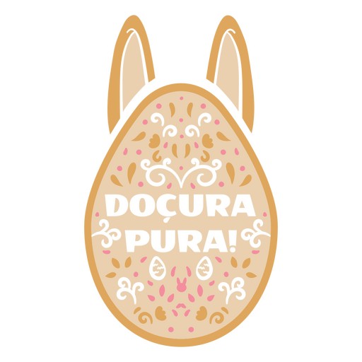 Whimsical decorative easter bunny egg design PNG Design