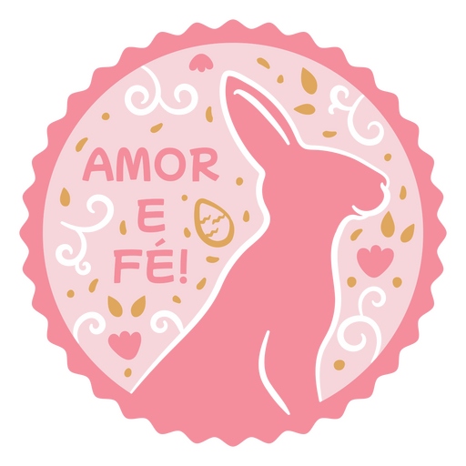 Verspieltes Hasenmotiv mit dem Spruch ?amor e fé? PNG-Design