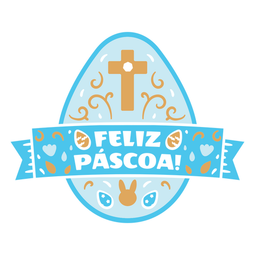 Design de ovo de Páscoa com cruz e elementos festivos Desenho PNG