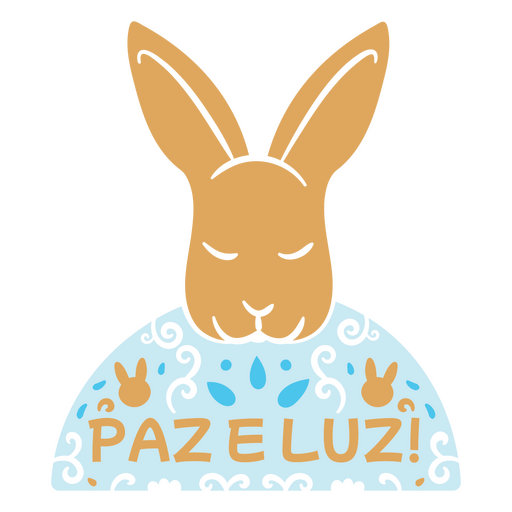 Ilustração de coelho encantador com citação de paz Desenho PNG