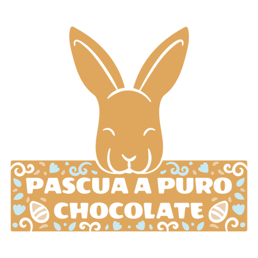 Design de coelho de páscoa lúdico de chocolate Desenho PNG