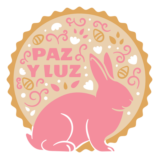 Design de coelho colorido com mensagem de paz e luz Desenho PNG