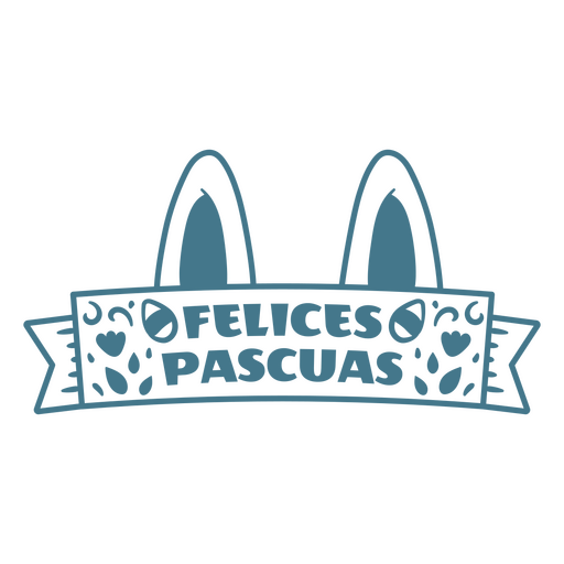 Design encantador de saudação de Páscoa com orelhas de coelho Desenho PNG