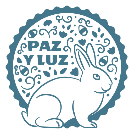 Design de coelho caprichoso com tema de paz e luz Desenho PNG