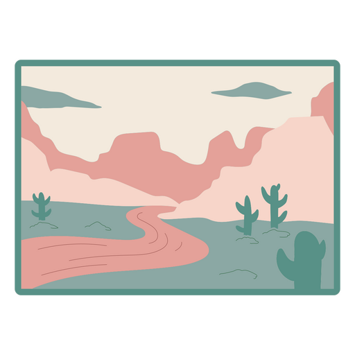 Serene desert landscape illustration PNG Design