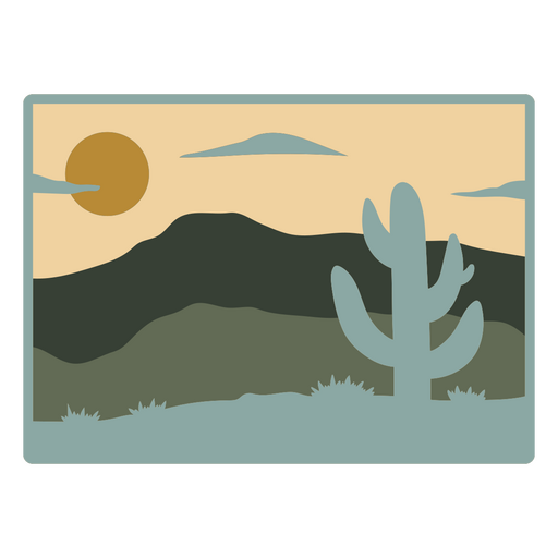 Minimalist desert landscape artwork PNG Design